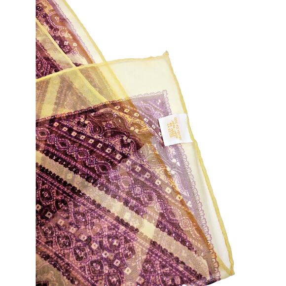 VTG Glentex Japanese Polyester Paisley Scarf Wrap Burgundy Cream 43x13 - Picture 4 of 9